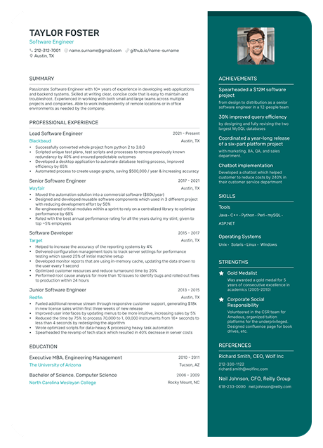 Resume example preview